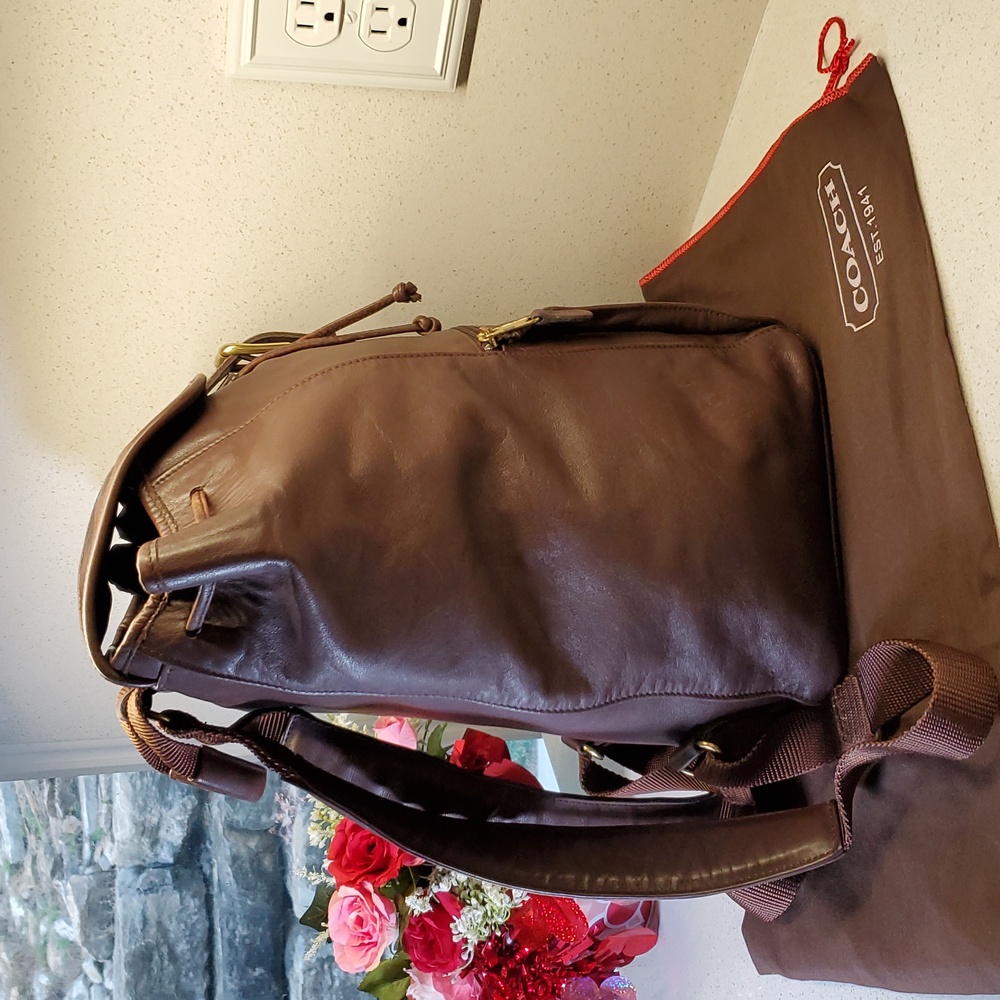 USA 🇺🇲 Vintage COACH #0529 Mahogany Leather Backpack - Picture 5 of 12